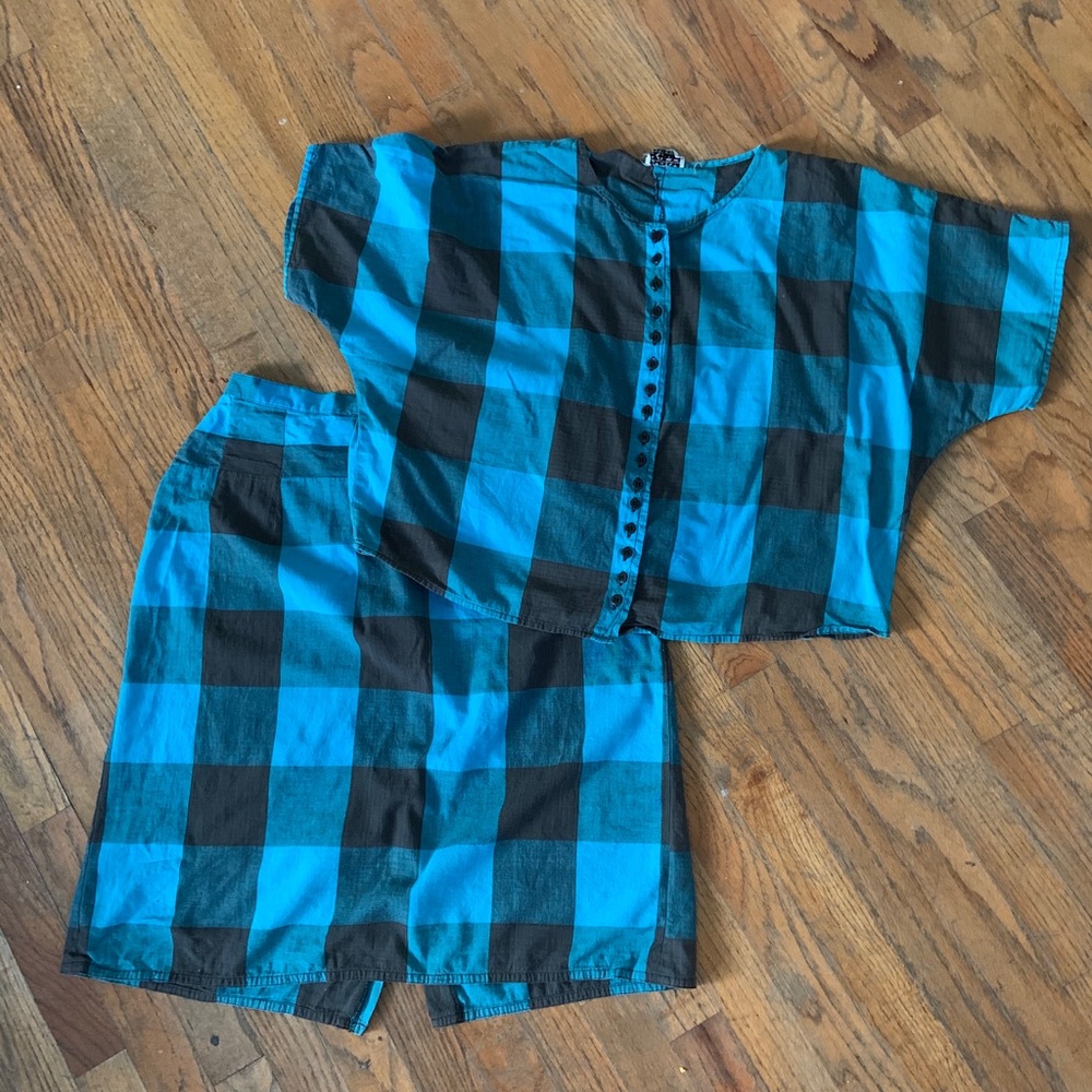 Vintage Plus Size Crop Top and Skirt Set Size 2X